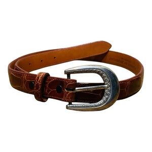 Women’s Alligator Skin Belt Handmade By Fleming of Buckhead Atlanta Sz 28-30